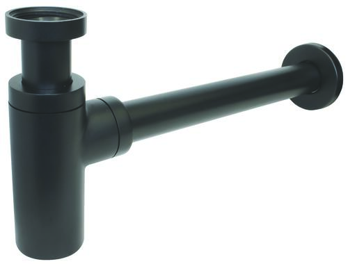 Siphon de lavabo design en laiton noir ø32